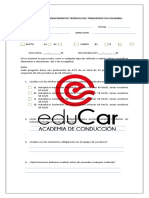 Examen Conocimientos Teoricos Del Transporte en Colombia