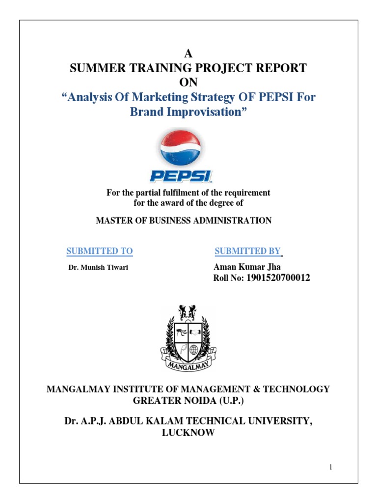 Pepsi Marketing Strategy Analysis | PDF | Pepsi Co | Pepsi