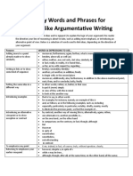 Useful Essay Words and Phrases For Text Types Like Argumentative Writing