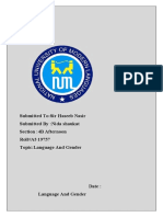 Submitted To:Sir Haseeb Nasir Submitted By:Nida Shaukat Section:4B Afternoon Roll#Af-19757 Topic:Language and Gender