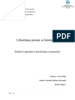 Referat Legislatia Si Deontologia Comunicarii Iamandii Alexandra