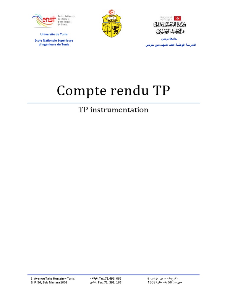 Compte Rendu TP 1 | PDF | Capteur | Résistance (électricité)