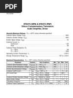 NTE373 (NPN) & NTE374 (PNP) Silicon Complementary Transistors Audio Amplifier, Driver
