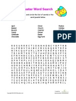 Easter Word Search: Find and Circle The List of Words in The Word Puzzle Below