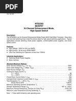 NTE2393 Mosfet N-Channel Enhancement Mode, High Speed Switch