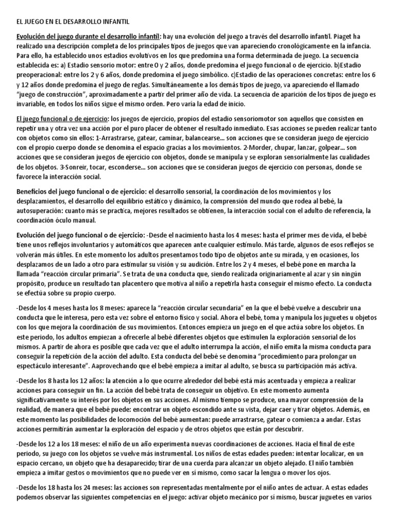 Evolución del Juego en la Infancia | PDF | Adultos | Las emociones