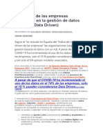 Suspenso de las empresas españolas en la gestión de datos (Madurez Data Driven)