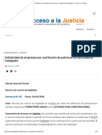 Solidaridad de Empresas Por Sustitución de Patronos No Notificada Al Trabajador Acceso A La Justicia