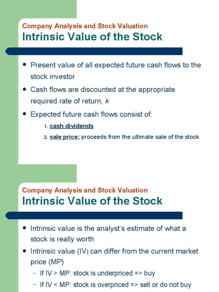 Stock Valuation and Intrinsic Value Analysis | PDF