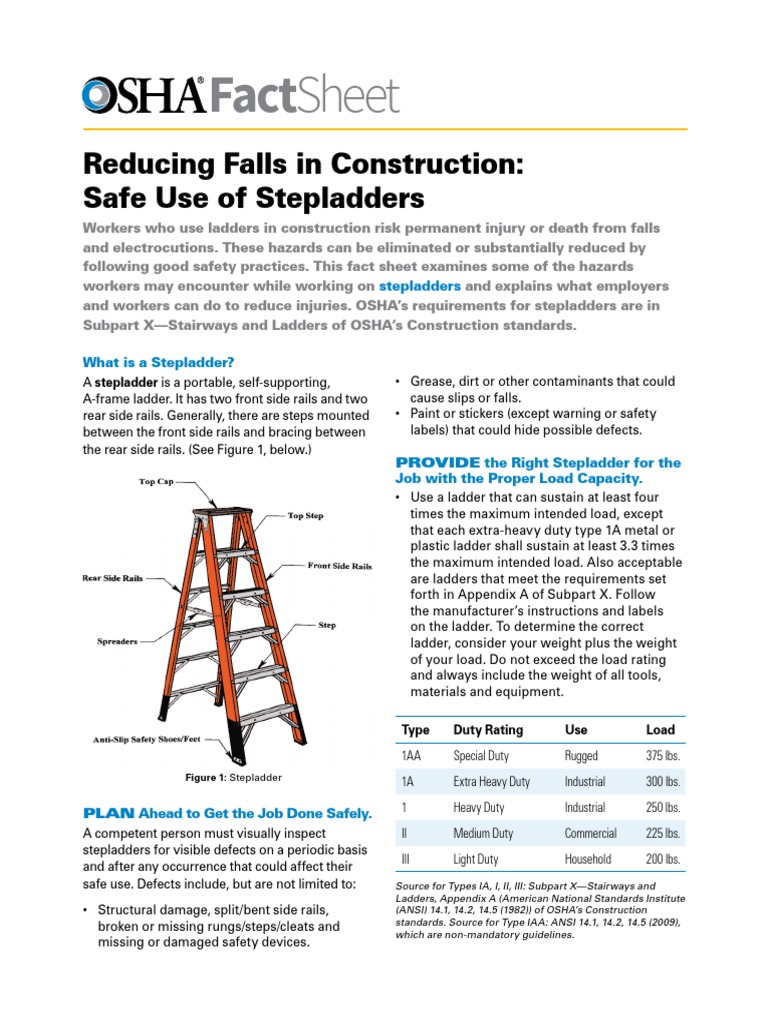 Ladder Safety OSHA3662, PDF, Ladder