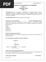 Cs6402-Design and Analysis of Algorithms Unit-I