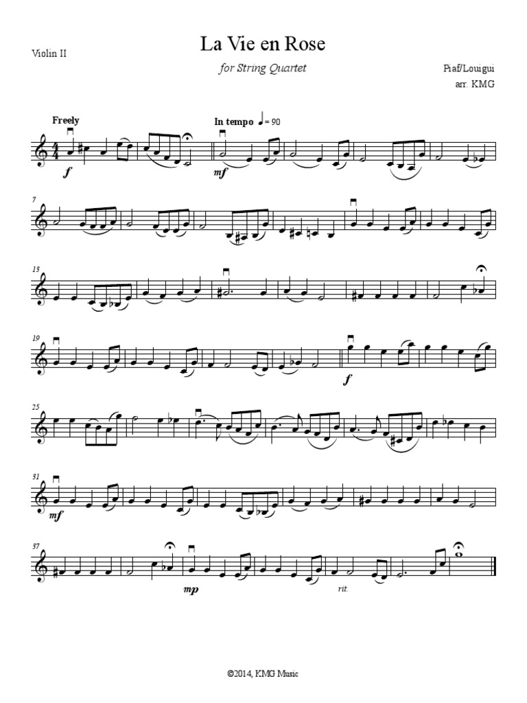 La Vie En Rose Violin
