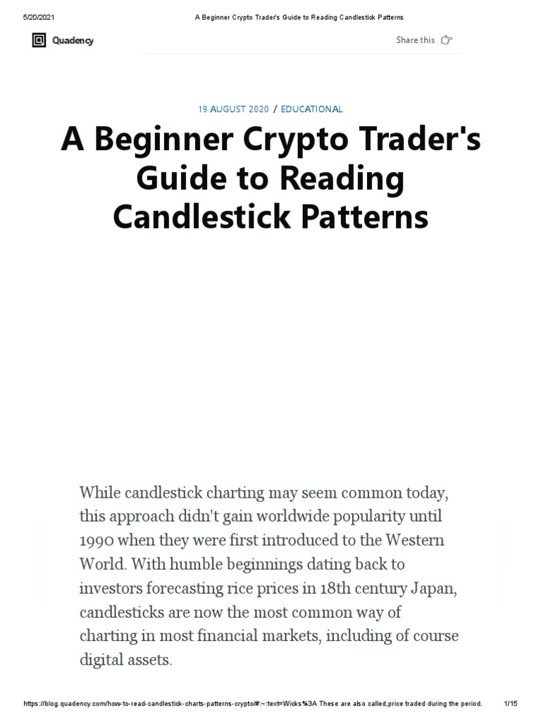 A Beginner Crypto Trader's Guide To Reading Candlestick Patterns | PDF ...