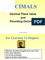 Decimals: Decimal Place Value and Rounding Decimals