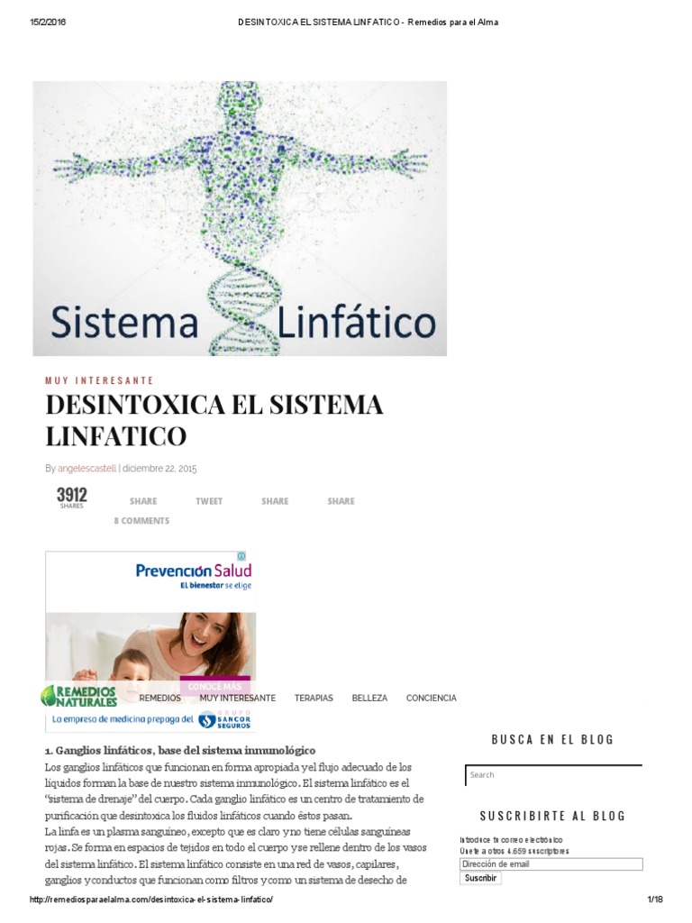 Desintoxica El Sistema Linfatico Remedios Para El Alma Pdf