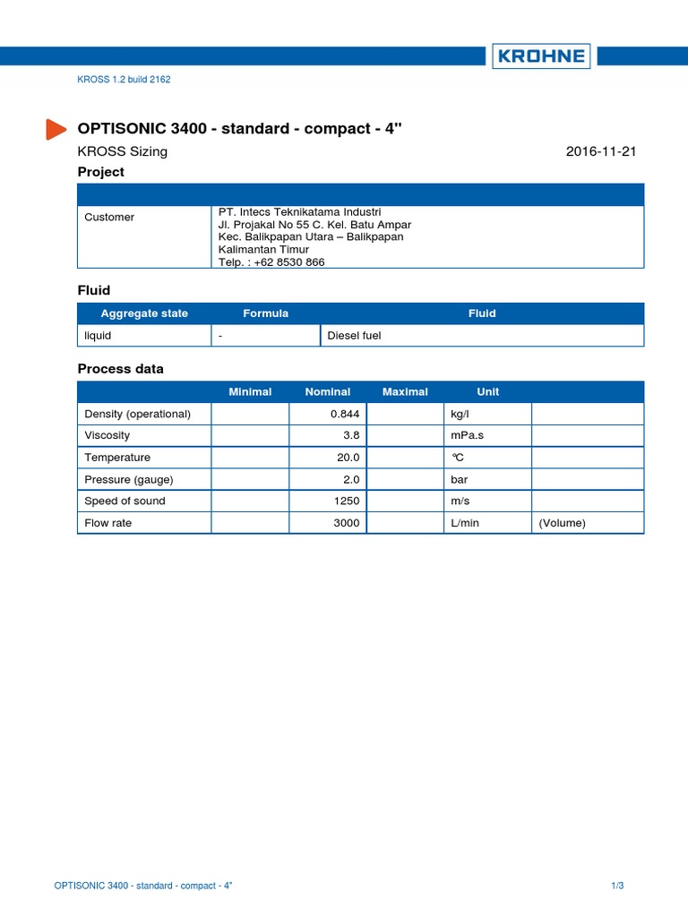 OPTISONIC 3400 C 4 Inch PDF Fluid Dynamics Flow Measurement