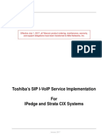 Toshiba'S Sip I-Voip Service Implementation For Ipedge and Strata Cix Systems