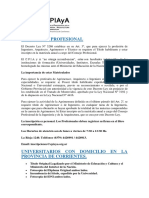 MATRICULACION CONSEJO PROFESIONAL - REQUISITOS - AÑO 2019