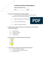 Examen de Gestión de Residuos y Manejo Ambiental 2021-1