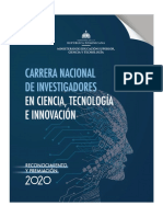 Carrera Nacional de Investigadores en Ciencia Tecnologia e Innovacion Reconocimiento y Premiacion 2020