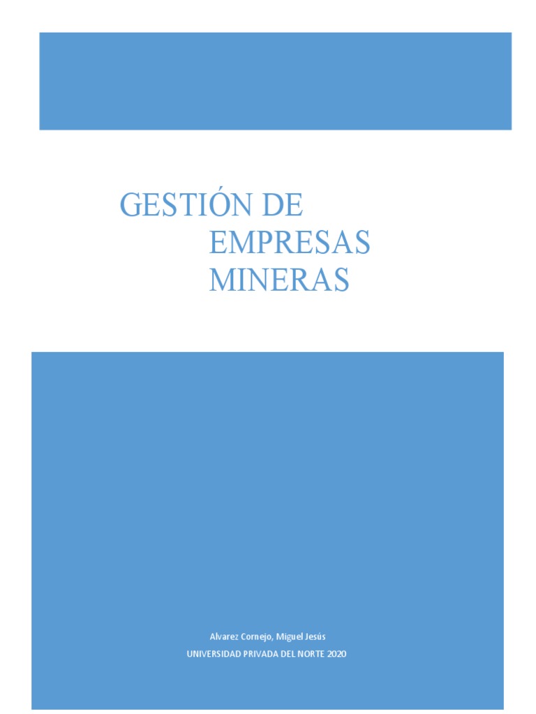Gestión de Empresas Mineras PDF Presupuesto Business