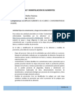 Actividad Tipos de Contaminantes y Riesgos de Inocuidad en Los Alimentos