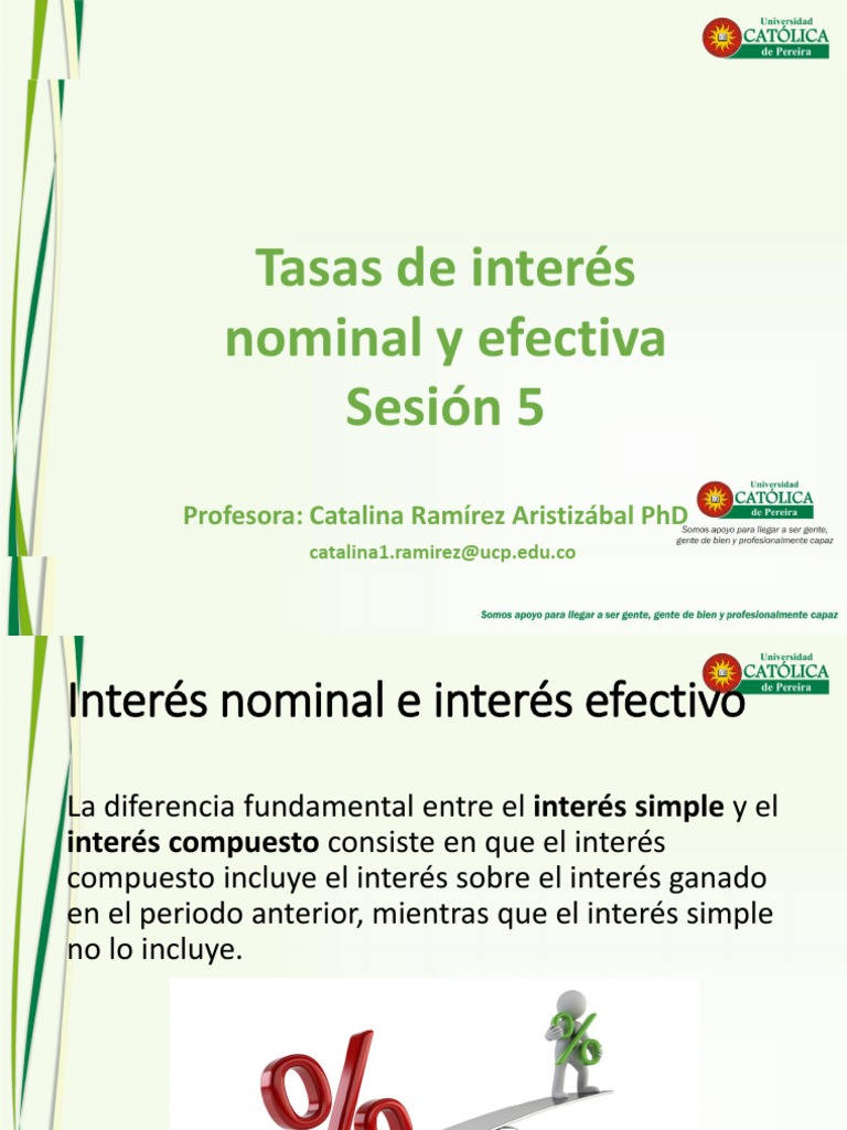 Sesión 6 - Tasa de Interés Efectiva y Nominal | PDF | Interés | Tasas ...