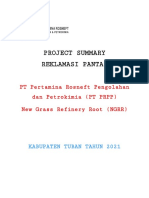 Project Summary Reklamasi Pantai: PT Pertamina Rosneft Pengolahan Dan Petrokimia (PT PRPP) New Grass Refinery Root (NGRR)
