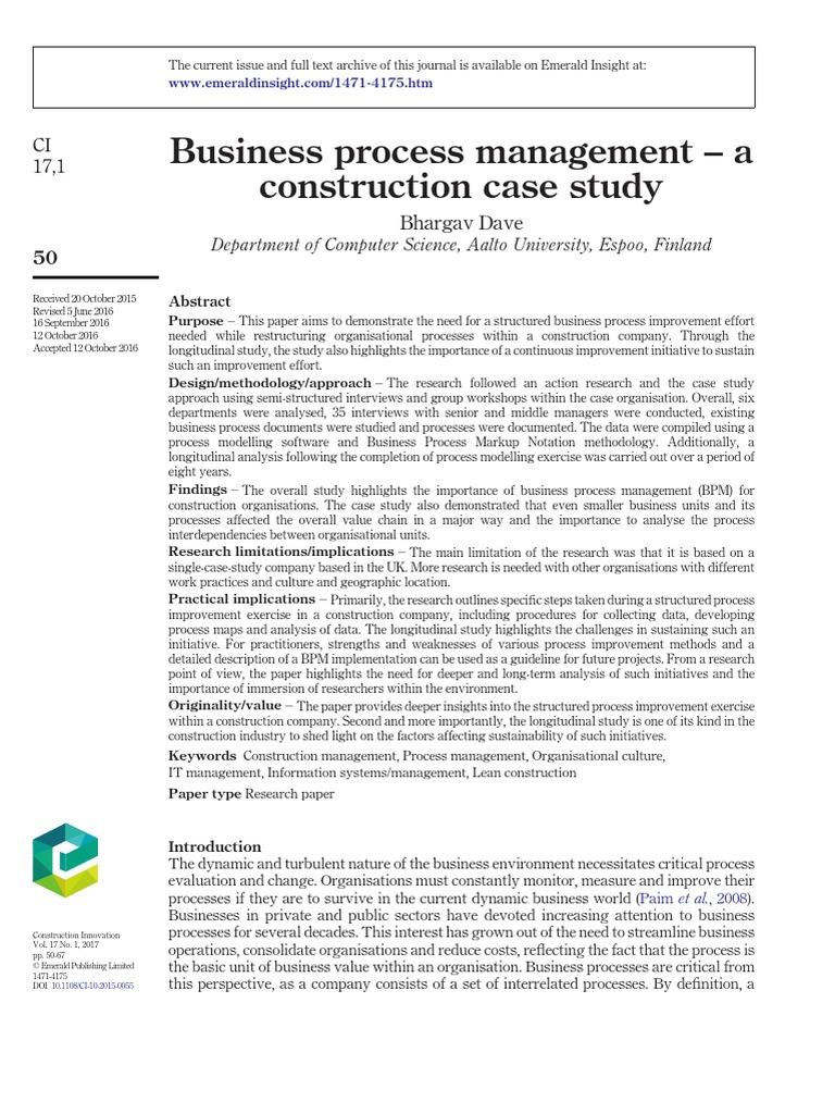 Dave - 2017-Business Process MGMT - Case | PDF | Business Process ...