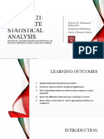 Univariate Statistical Analysis: Professor Dr. Muhammad Mohsin Butt Department of Marketing School of Business Studies