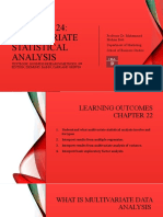 Multivariate Statistical Analysis: Professor Dr. Muhammad Mohsin Butt Department of Marketing School of Business Studies