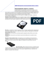 Dispositivos de Almacenamiento Interno y Externo