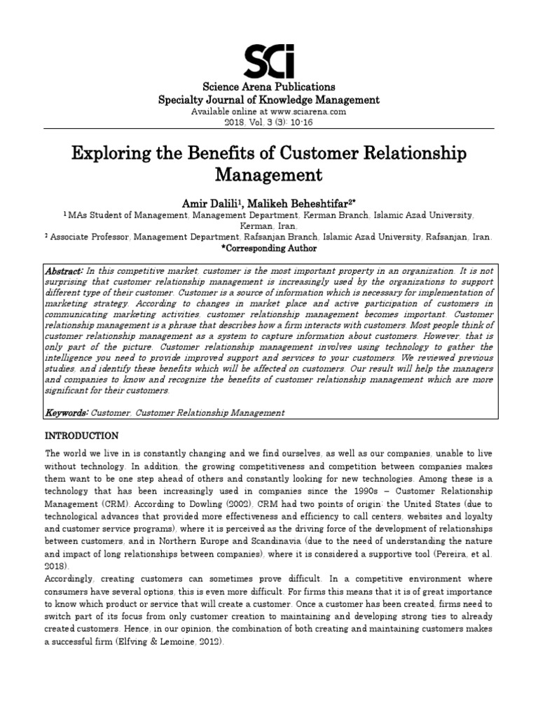 Competitive CRM Advantages for Businesses | PDF | Customer Relationship ...