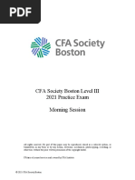 CFA Society Boston Level III 2021 Practice Exam Morning Session