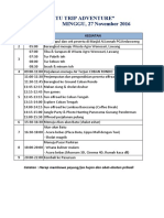 Rundown "Batu Trip Adventure" MINGGU, 27 November 2016: NO JAM Kegiatan