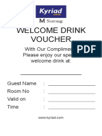 Voucher Meal & Welcome Drink (Size 55mm X 80mm, Minimum Material Plain Papper 70 GSM)