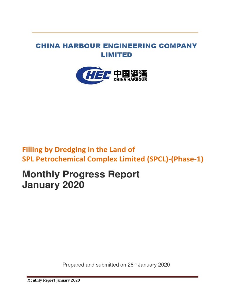 Monthly Report Jan 2020 PDF Dredging Business