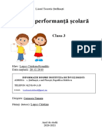 Tabel de Performanta Clasa 3