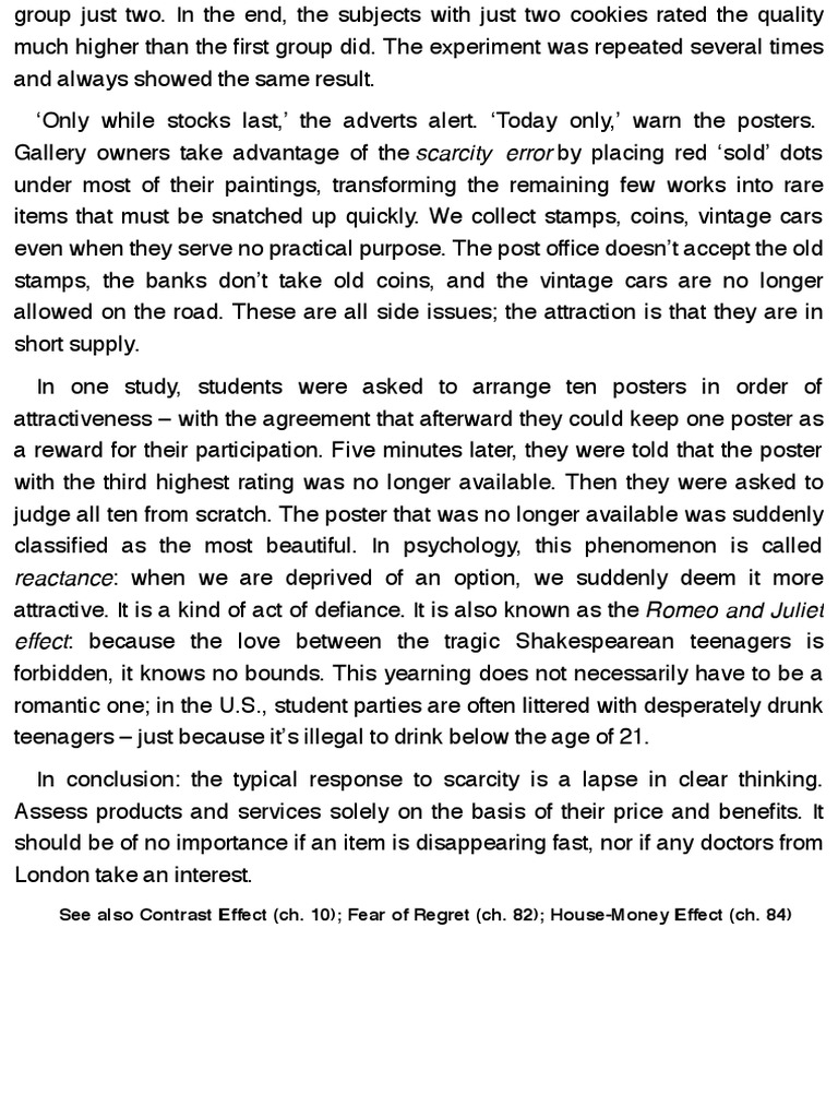 The Psychology of Scarcity Effects | PDF