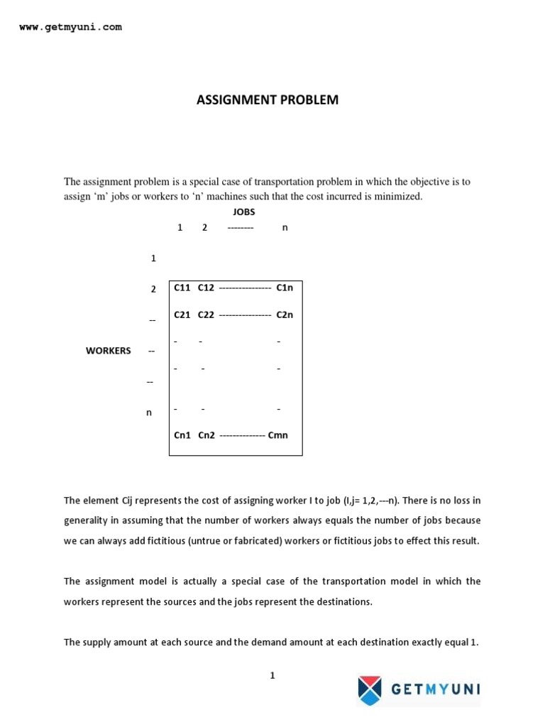 Assignment Problems | PDF | Systems Analysis | Mathematical Analysis