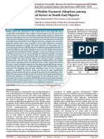 Predictors of Mobile Payment Adoption Among Informal Sector in South East Nigeria