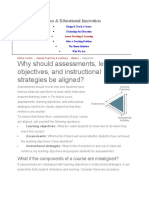 Why Should Assessments, Learning Objectives, and Instructional Strategies Be Aligned?