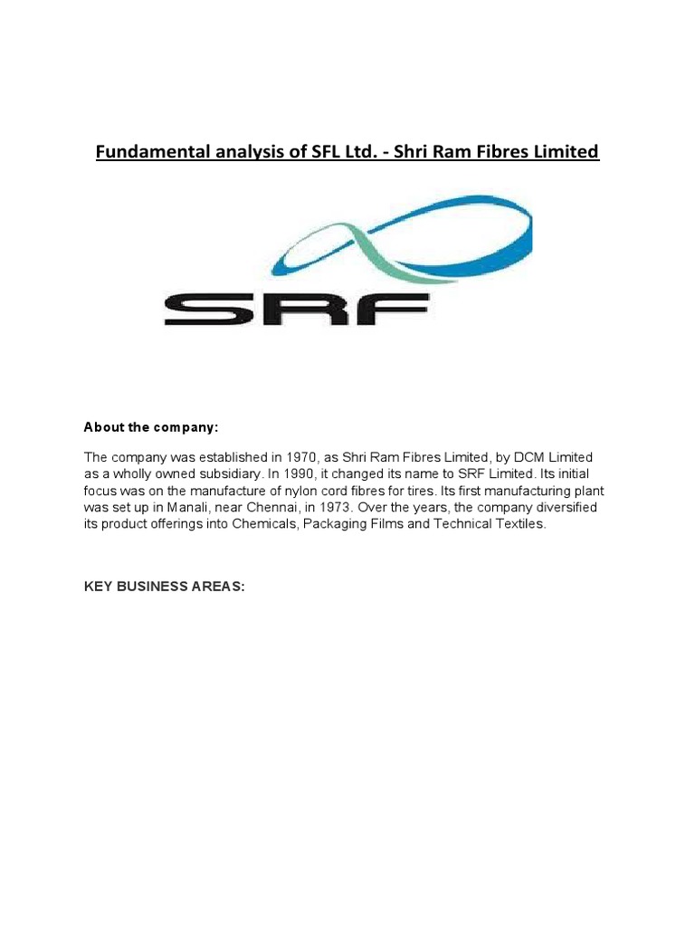 SRF lTD. - Fundamental Analysis | PDF | Fine Chemical | Economies