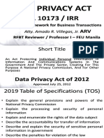 Data Privacy Act: RA 10173/IRR