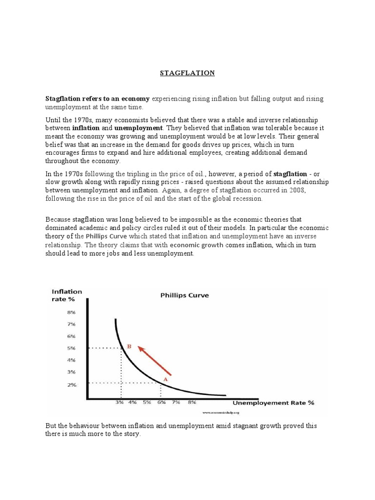 Stagflation Pdf Phillips Curve Inflation