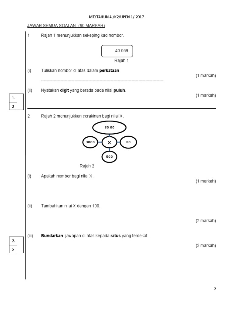 Matematik K2 Tahun 4 | PDF
