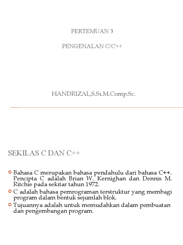 Pengenalan Dasar C dan C++ untuk Pemula | PDF