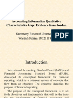 Accounting Information Qualitative Characteristics Gap: Evidence From Jordan