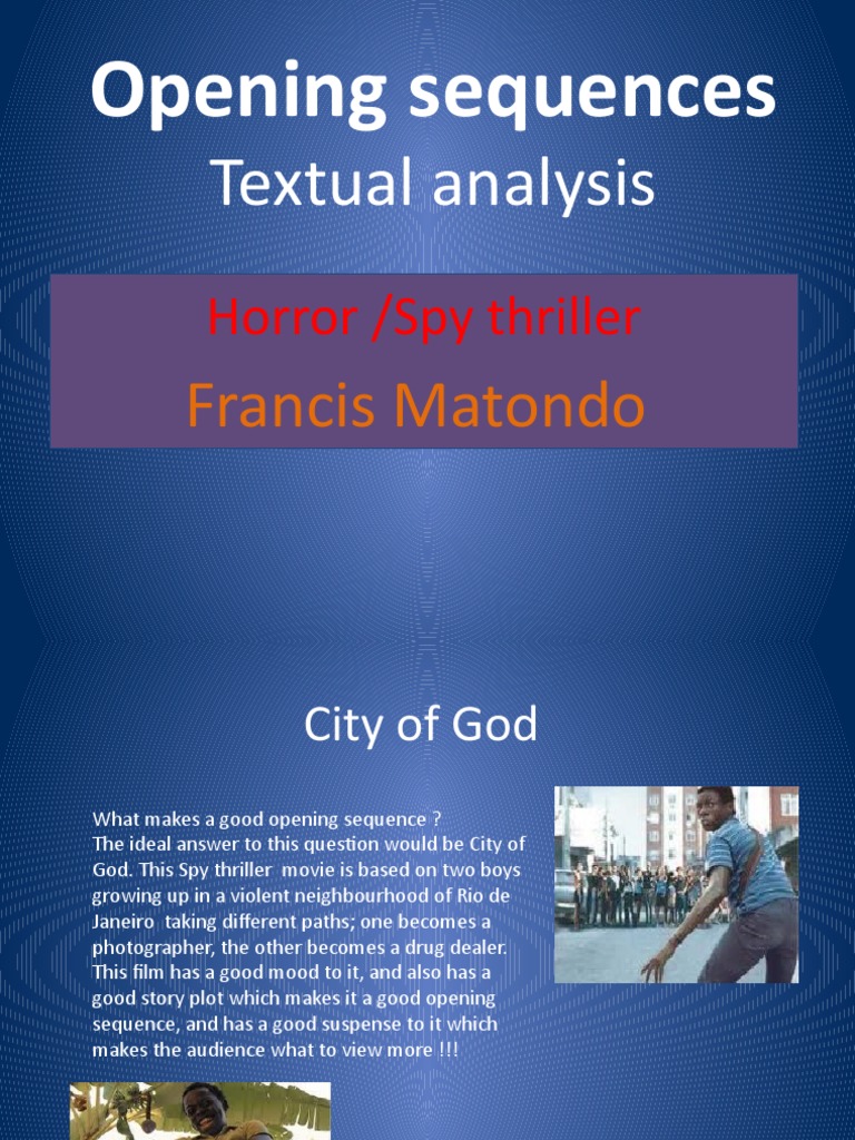 Opening Sequence 1 Francis Work | PDF | Thriller (Genre)