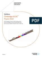 Syllabus: Cambridge IGCSE Physics 0625